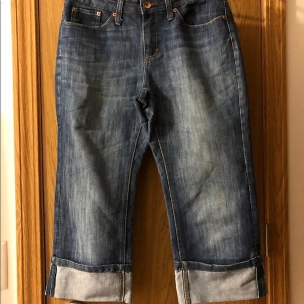 Merona Crop Jeans Women’s Size 6 R Cuffed Denim Cotton Blend